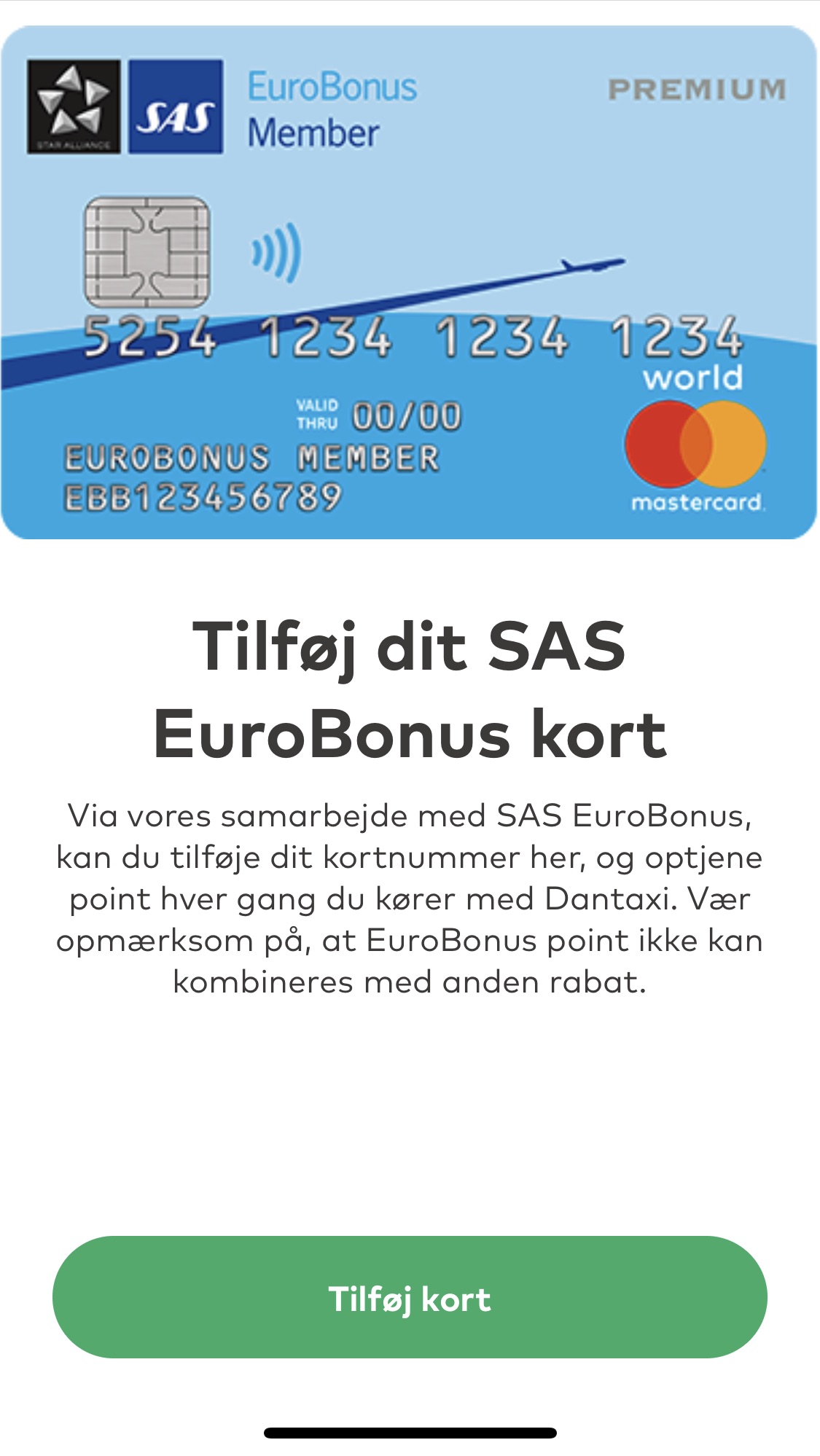 SAS EuroBonus Dantaxi-taxa-app